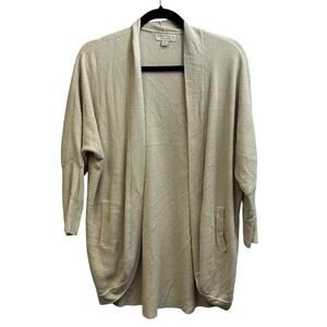 Barefoot Dreams Cream Cozy Chic Ultra Light Open Cardigan Med Style#BDWCU21659